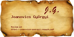 Joanovics Györgyi névjegykártya