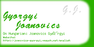 gyorgyi joanovics business card